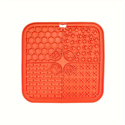 Tapis à Lécher Carré Silicone à Ventouses pour Chien