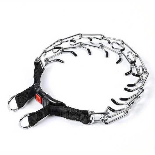 Collier étrangleur à maillons en acier avec boucle de sécurité – pour petit Chien