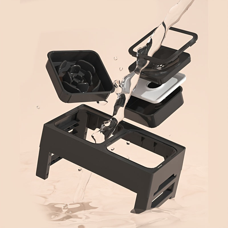 Double gamelle surélevée réglable avec bol anti-glouton