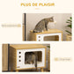 Maison pour Chat Forme TV avec Coussin Douillet et Balle Suspendue