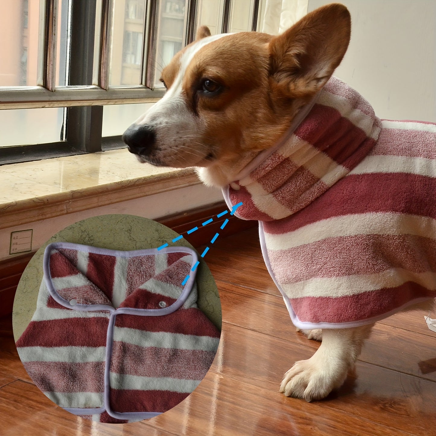 Peignoir Absorbant Rayé pour Chien