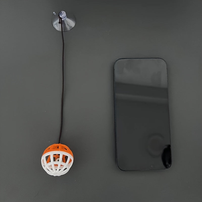 Jouet Suspendu à Ventouse avec Boule Sonore pour Chat