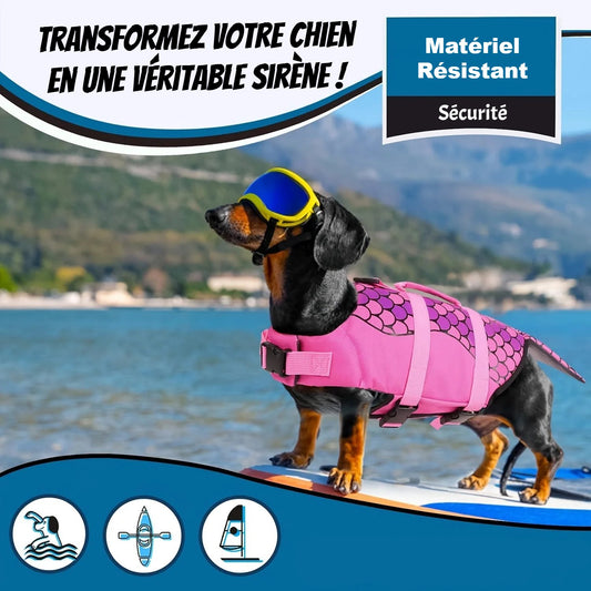 Gilet de Sauvetage Sirène Rose pour Chien