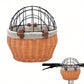 Panier vélo vintage en osier avec grille pour Chien