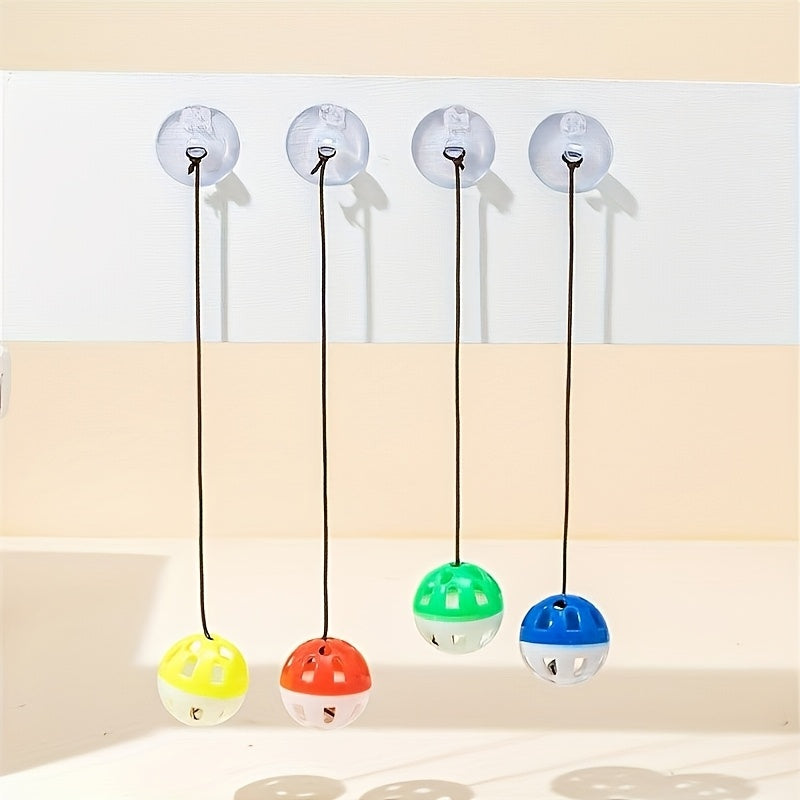 Jouet Suspendu à Ventouse avec Boule Sonore pour Chat