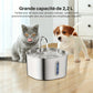 Fontaine 2.2L inox ultra-silencieuse pour chat & petit chien