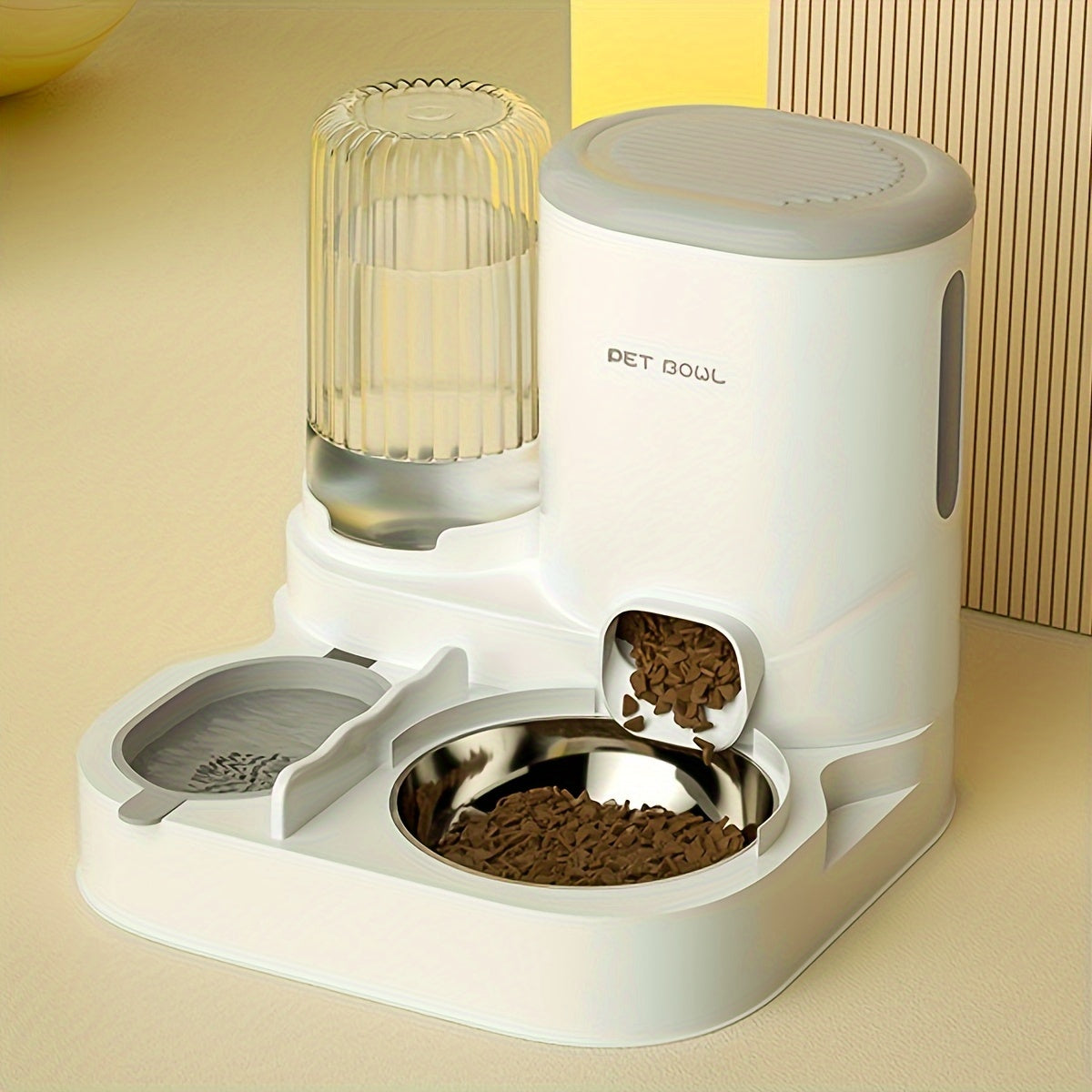 Distributeur Automatique 2-en-1 Nourriture et Eau pour Chats