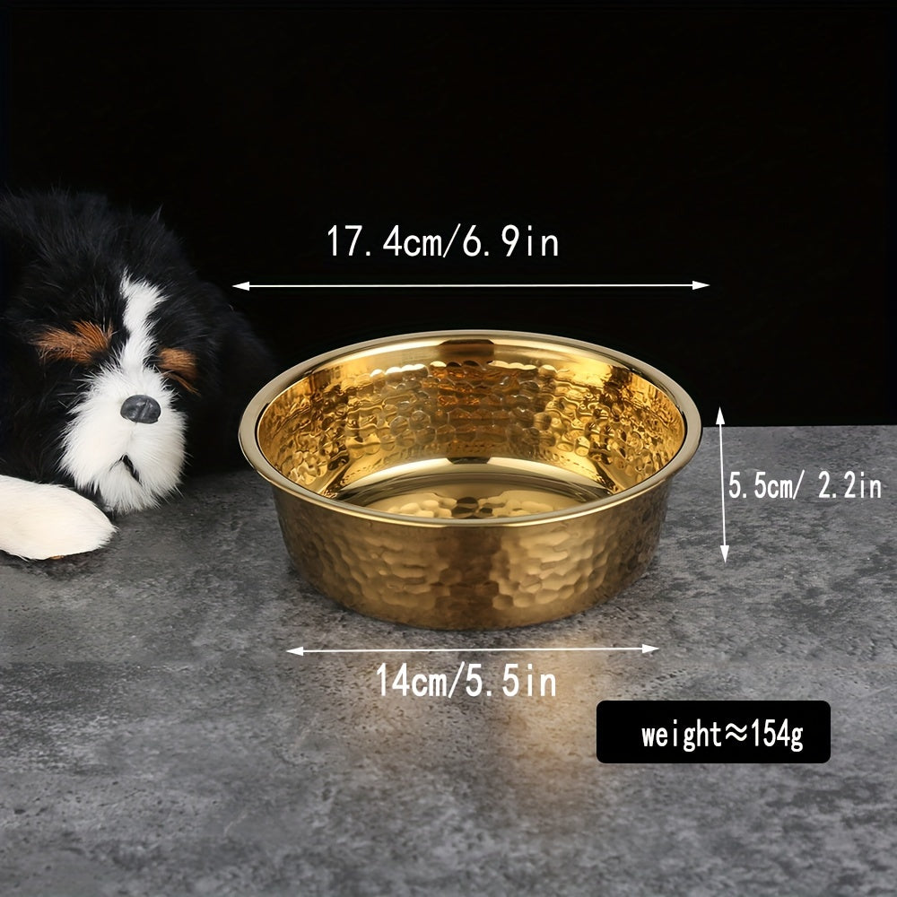 Gamelle inox martelée décorative pour chien et chat