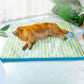 Tapis Rafraîchissant Rayé Été Lavable pour Chien et Chat
