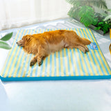 Tapis Rafraîchissant Rayé Été Lavable pour Chien et Chat