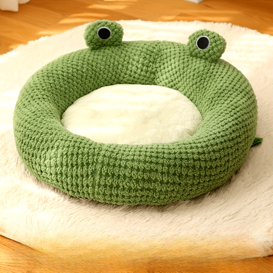 Panier rond en peluche forme grenouille pour petit Chien ou Chat