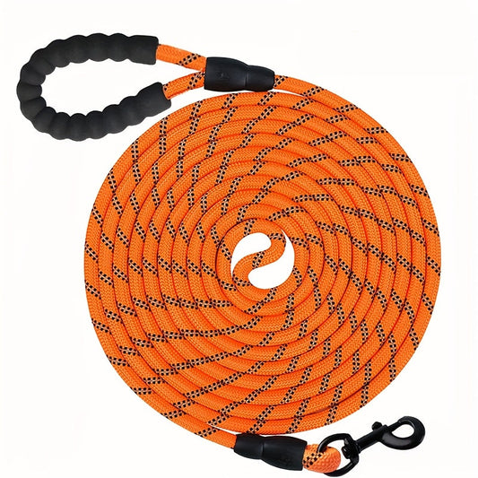 Longe d'Entraînement Orange avec Poignée Rembourrée pour Chien – 4,5 m à 15 m