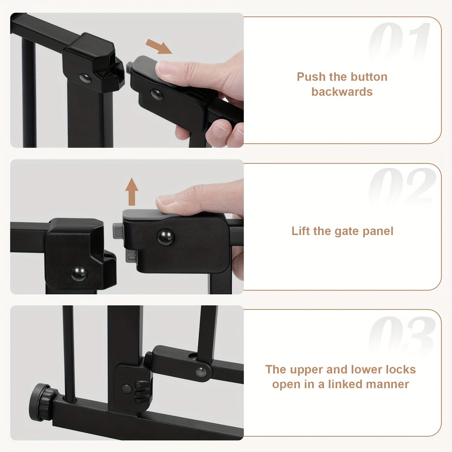 Barrière Métallique Auto-Fermante pour Escalier et Intérieur – 75 à 107 cm