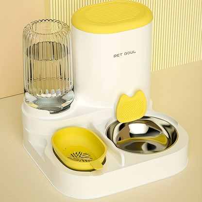 Distributeur de croquettes pour chat : Distributeur Automatique 2-en-1 Nourriture et Eau pour Chats
