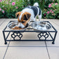 Support en fer avec doubles gamelles inox pour chien