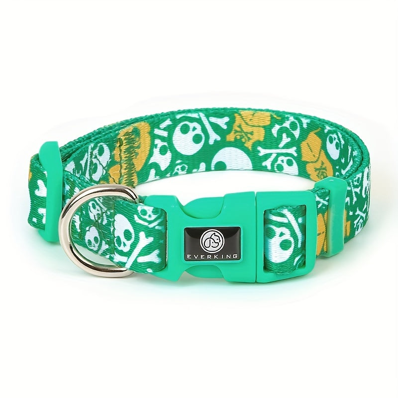 Collier Ajustable imprimé pour Chien – Motif tête de mort