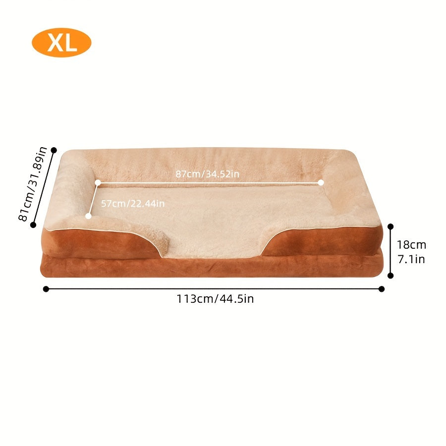 Lit Orthopédique Gris à Mousse pour Chien – Antidérapant & Déhoussable