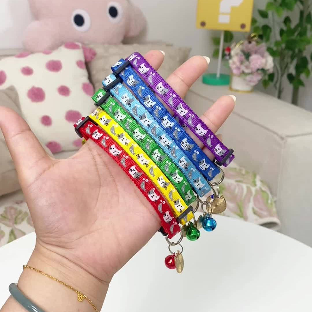 Collier Sécurité Anti-Étranglement pour Chat avec Décorations