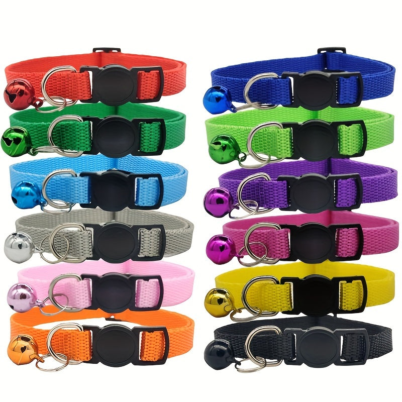 Collier Ajustable pour Chats avec Boucle de Sécurité et Clochette