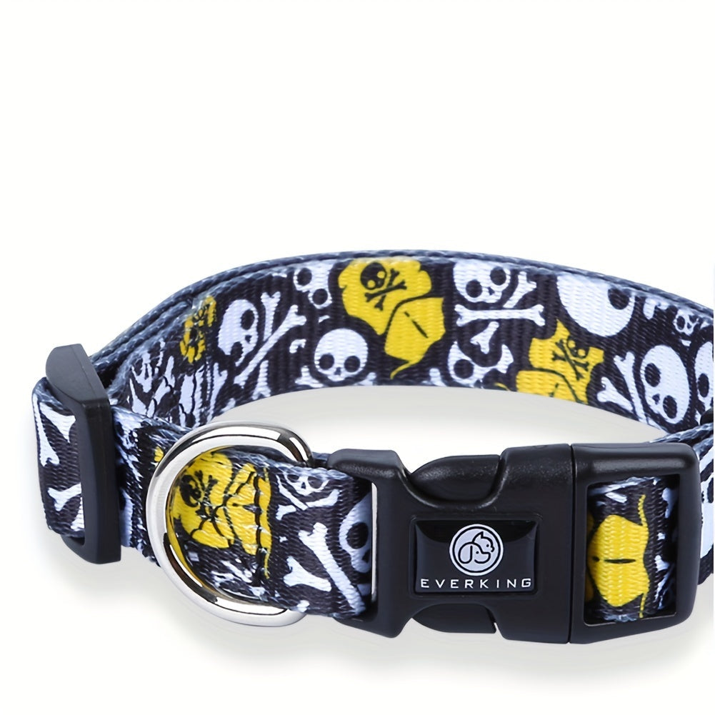 Collier Ajustable imprimé pour Chien – Motif tête de mort