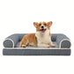 Canapé Orthopédique Gris à Mousse avec Rebord pour Chien