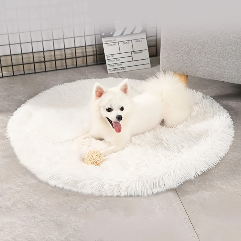 Tapis Rond Douillet en Peluche pour Animaux