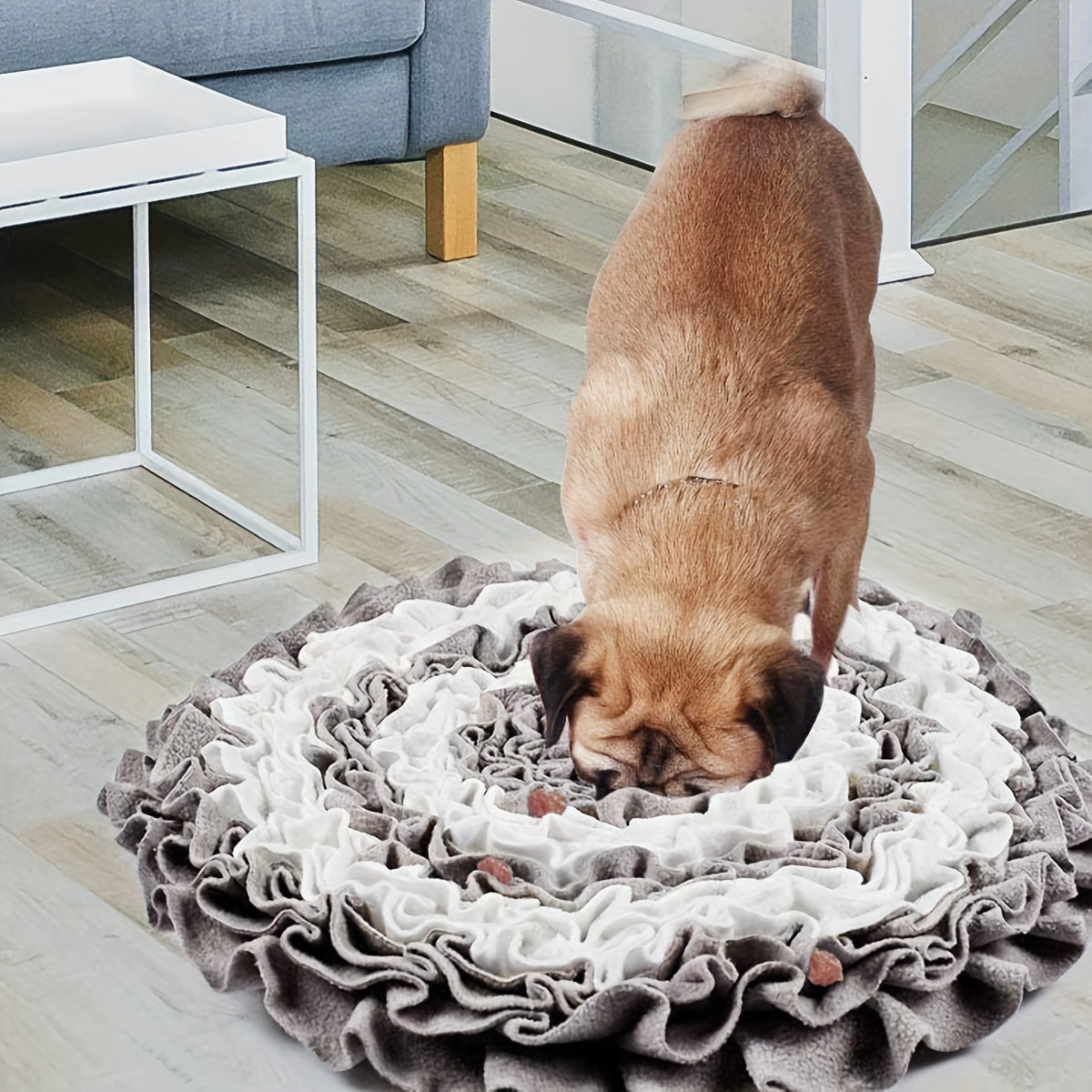Tapis de Fouille Fleur Rond en Polyester pour Chien