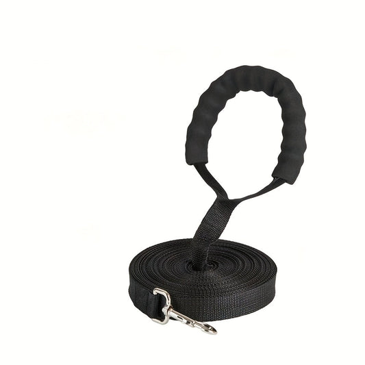 Longe Noire avec Poignée Mousse pour Chien – 1,5 m à 20 m