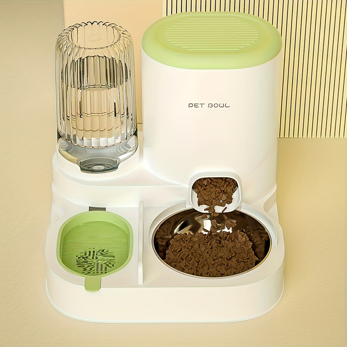 Distributeur Automatique 2-en-1 Nourriture et Eau pour Chats