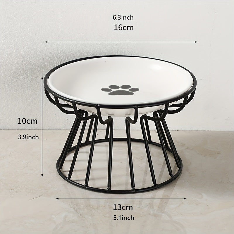 Gamelle Élevée Style Nordique – Support Métal et Bol en Céramique