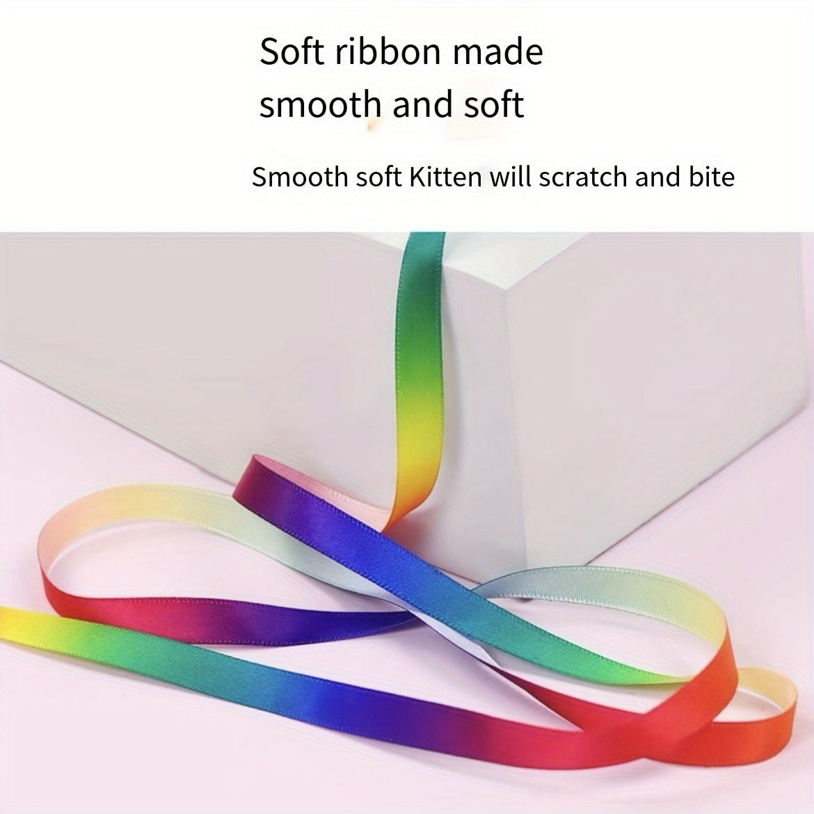 Baguette Arc-en-Ciel avec Ruban pour Chat – Jouet Interactif Sans Piles