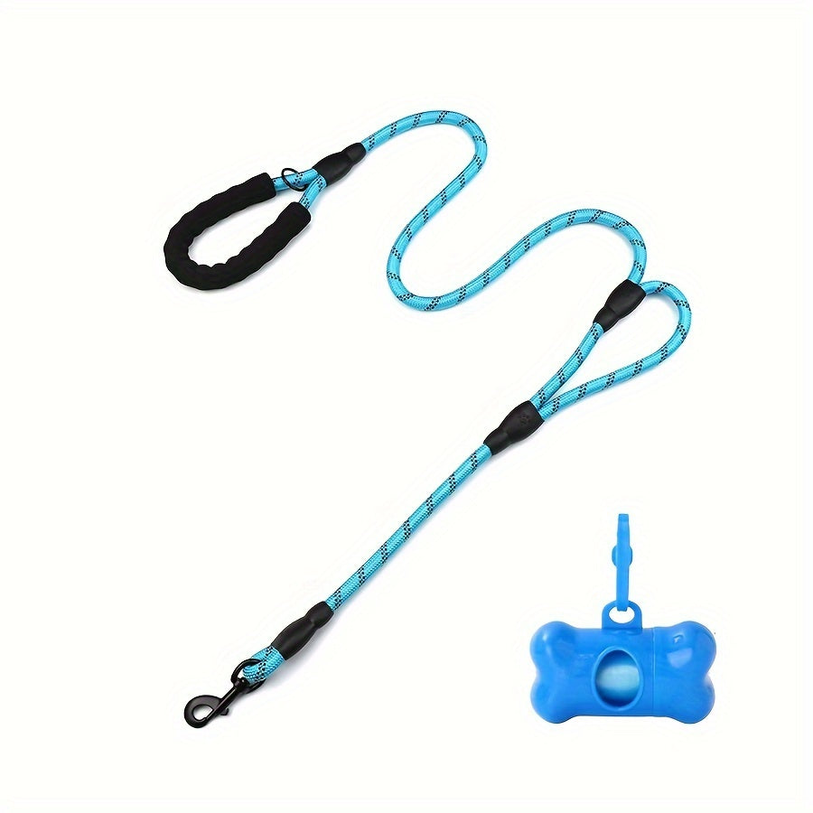 Laisse Corde avec Double Poignée + Porte Sacs pour Chien