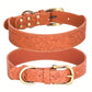 Collier Élégant Cuir embossé Floral pour Chien
