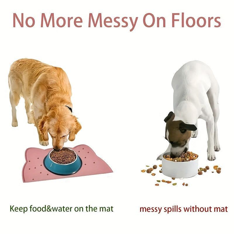 Tapis en Silicone Forme de Chat pour Gamelles