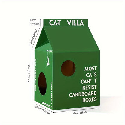 Maison en Carton en Forme de Brique de Lait pour Chat