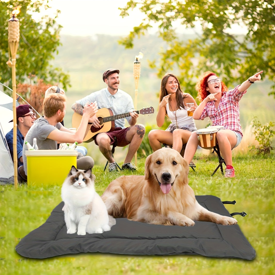 Tapis de Voyage Pliable pour Chien – Résistant et Confortable
