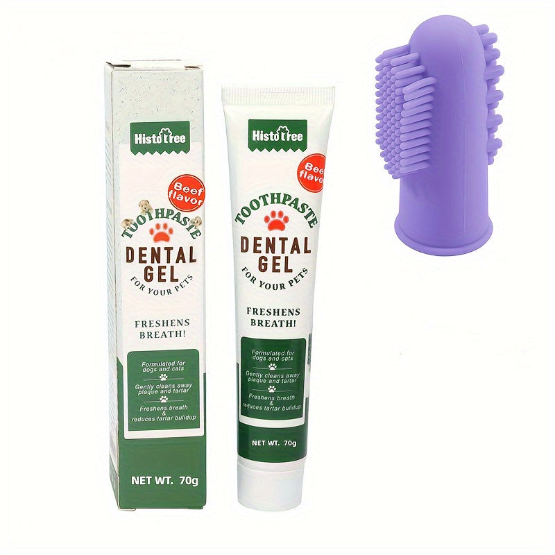 Brosse à Dents Doigt + Dentifrice Goût Bœuf