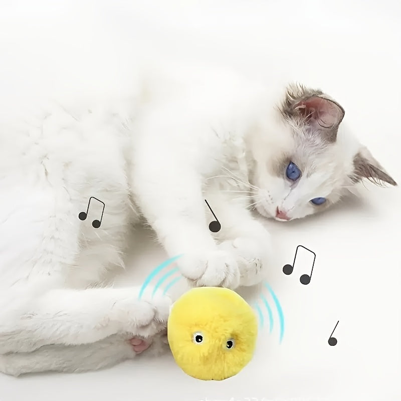 Balle en Peluche Interactive avec Sons d’Animaux Réalistes pour Chat