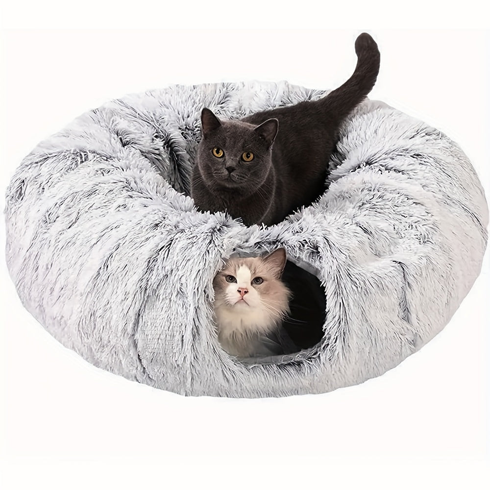 Tunnel et Panier Douillet pour Chats en Peluche
