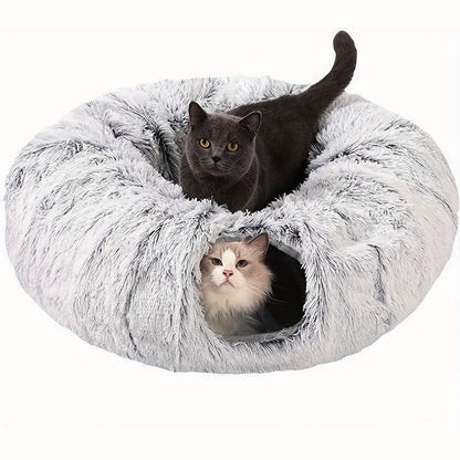 Tunnel et Panier Douillet pour Chats en Peluche