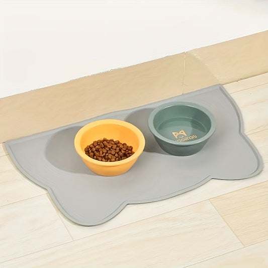 Tapis en Silicone Forme de Chat pour Gamelles