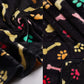 Couverture Flanelle Ultra Douce à Motifs Pattes et Os pour Chien