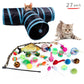 Pack Tunnel de Jeu Pliable Arc-en-Ciel pour Chat avec Jouets