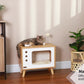 Maison pour Chat Forme TV avec Coussin Douillet et Balle Suspendue