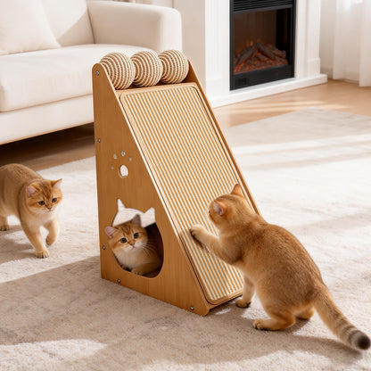 Arbre à chat avec lit et balle en sisal en corde de sisal