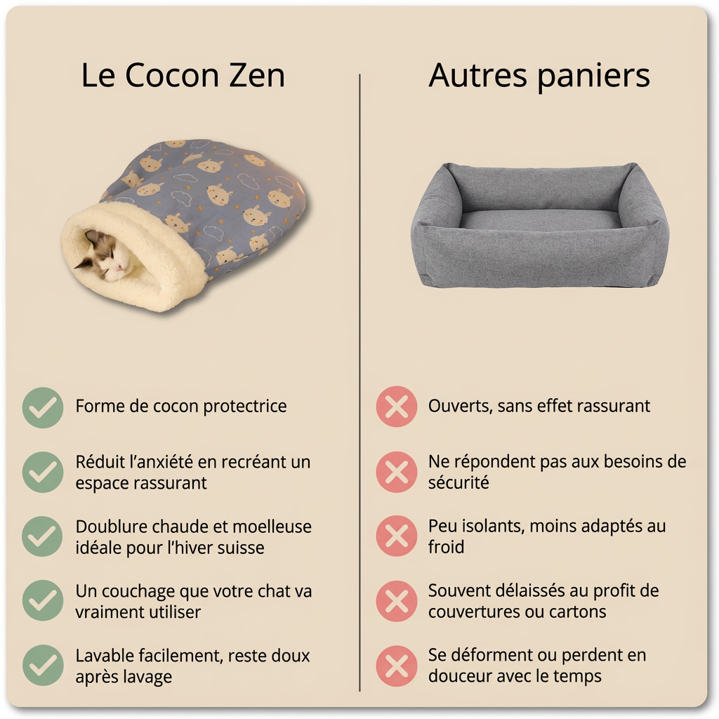 Nid Ultra-Douillet Cocon Zen pour chat - Édition France