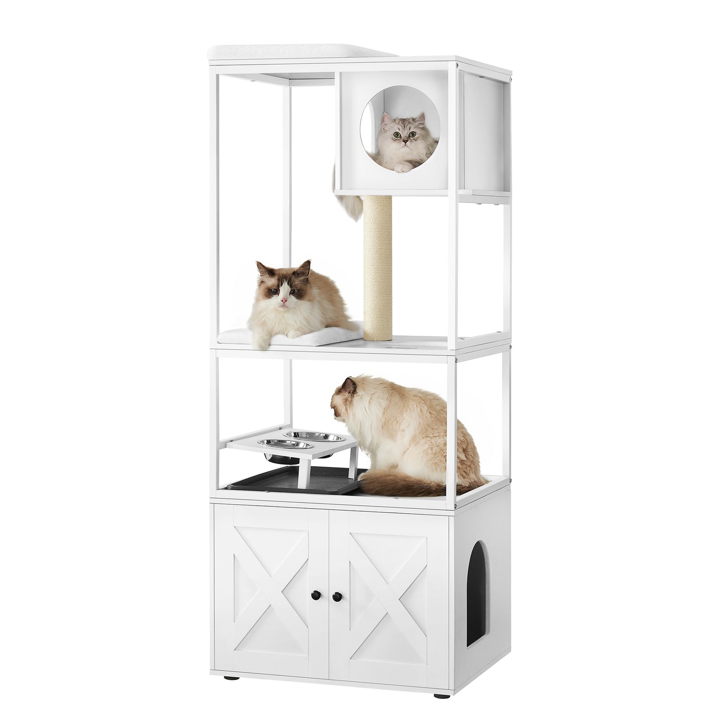 Arbre à Chat Multifonction Maison de Toilette