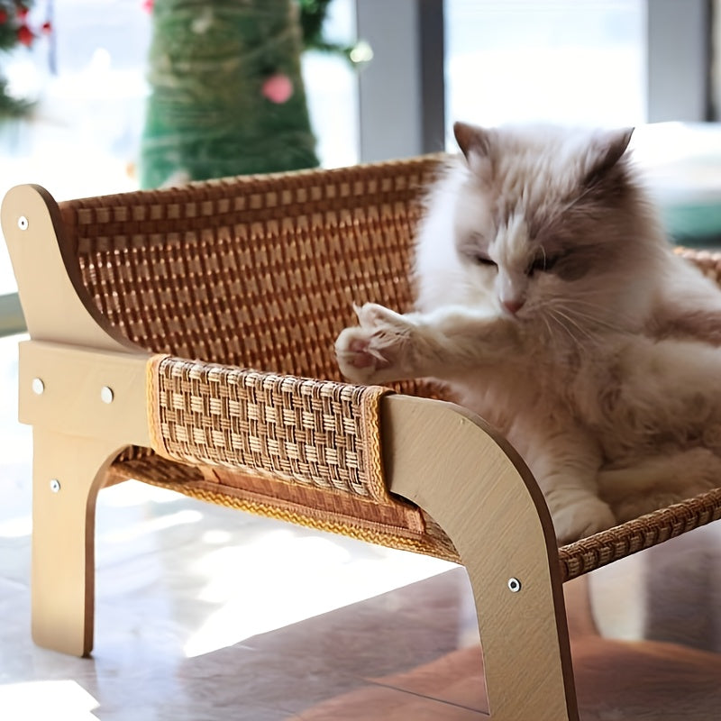 Canapé en rotin naturel pour petit chien ou chat