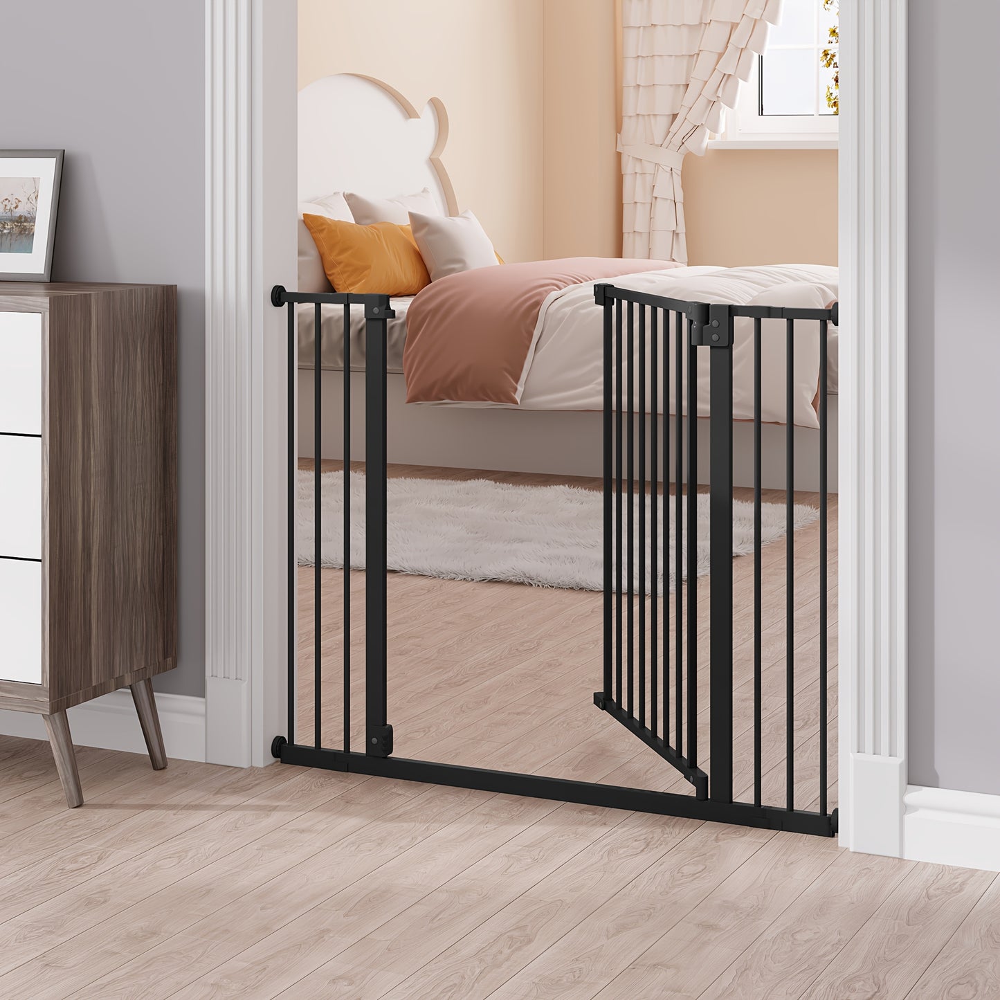 Barrière Métallique Auto-Fermante pour Escalier et Intérieur – 75 à 107 cm