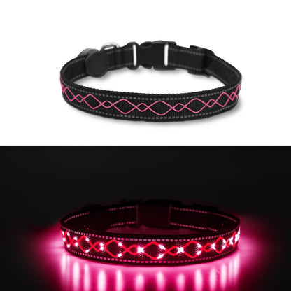 Collier lumineux LED brodé pour Chien
